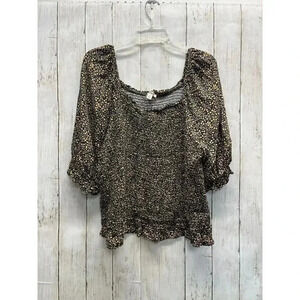 GOODTHREADS WOMENS SIZE XXL SCOOP NECK STRETCHY PUFFY SHOULDERS BLOUSE